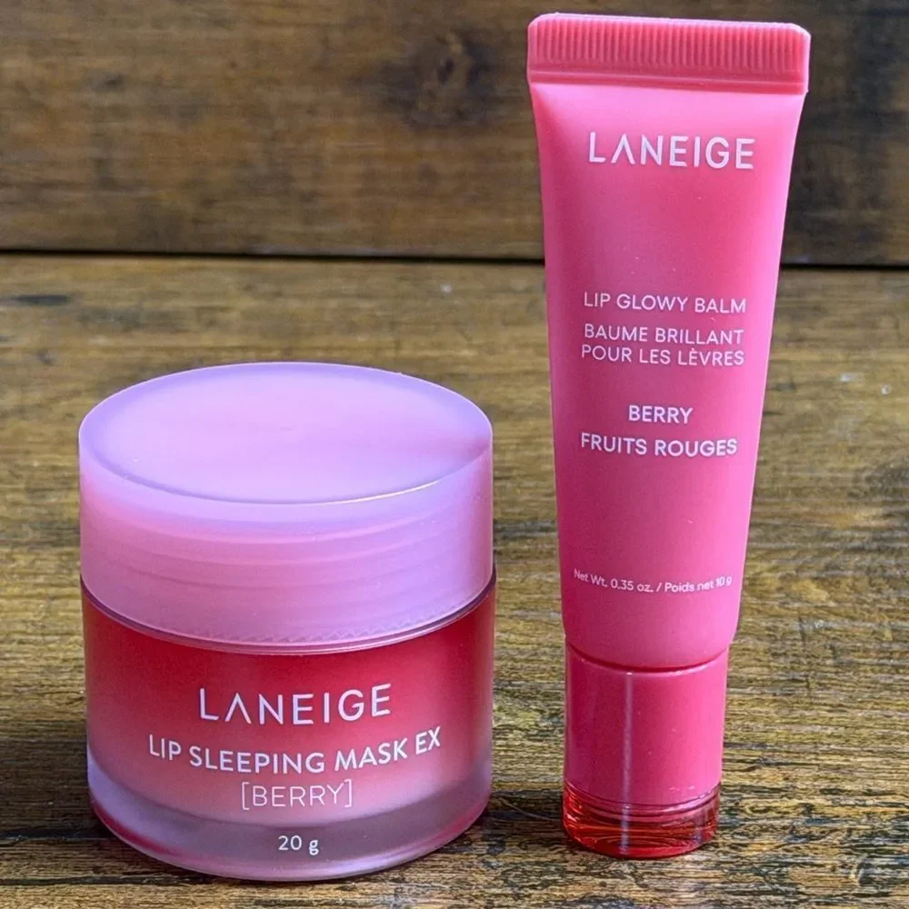 Laneige Berry Lip Sleeping Mask 20g + Lip Glowy Balm + Water Bank Mini NEW w/box